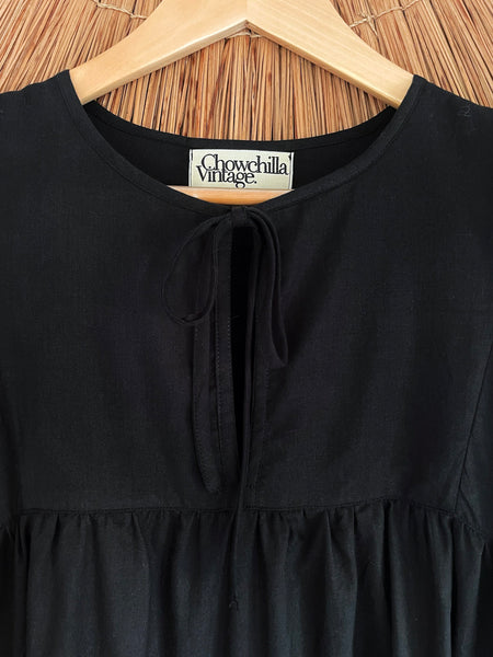 Chowchilla Vintage ARKIE Dress (Midi) • "Black Cotton Voile" • NEW LENGTH