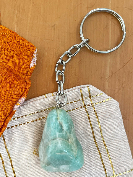 Tumbled Crystal Key Ring (Amazonite)