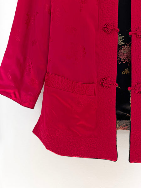 Pre-Loved 1960s Reversible Satin Brocade Jacket • (Size S/M)