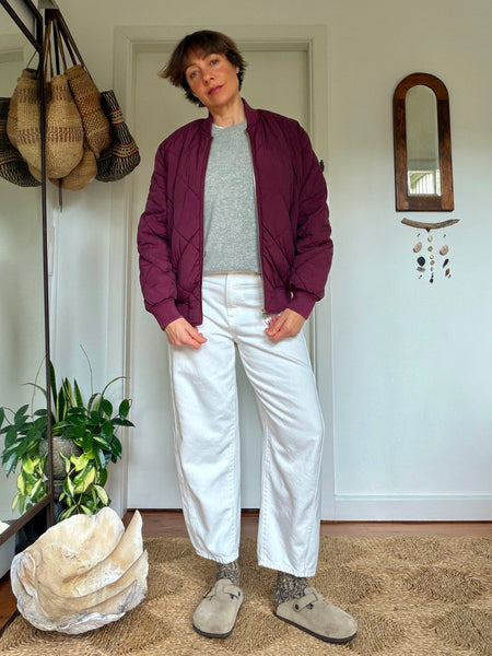 Pre-Loved Quilted Bomber Jacket • Size 6
