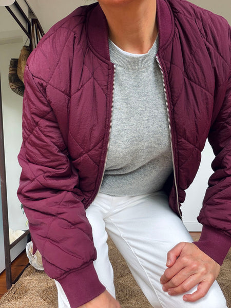 Pre-Loved Quilted Bomber Jacket • Size 6