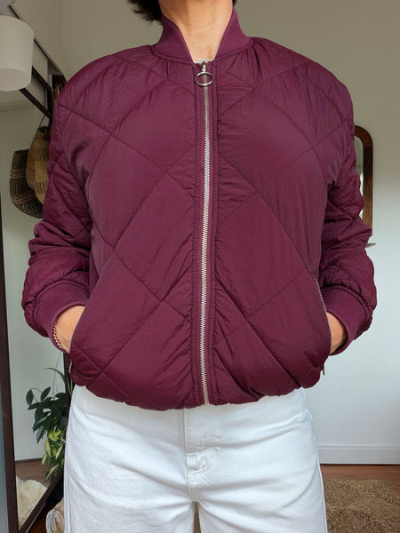 Pre-Loved Quilted Bomber Jacket • Size 6