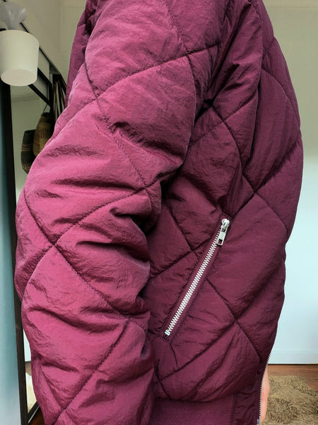 Pre-Loved Quilted Bomber Jacket • Size 6