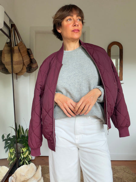 Pre-Loved Quilted Bomber Jacket • Size 6