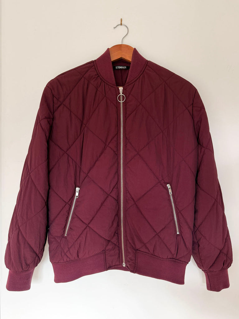 Pre-Loved Quilted Bomber Jacket • Size 6