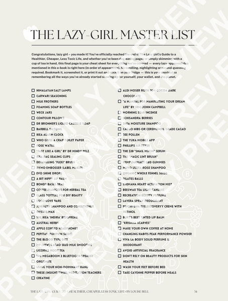 Lou’s Lazy-Girl Guide to a Healthier, Cheaper, Less Toxic Life E-Book