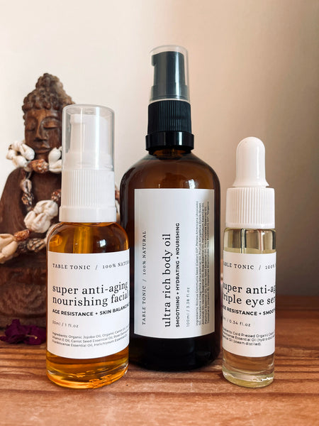 THE BEAUTY SET 4 • 100ml Body Oil + 30ml Facial Oil + 10ml Eye Serum • (SAVE 15%) NEW