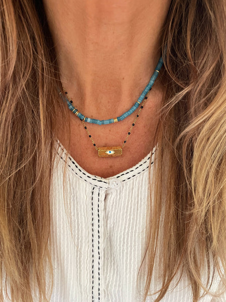 Crystal PUKA Choker (Azure) • LAST ONE