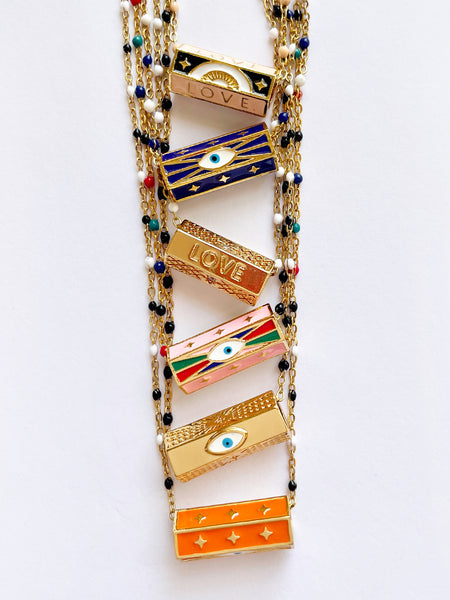 GALAXY OF LOVE Necklace (Orange/White)