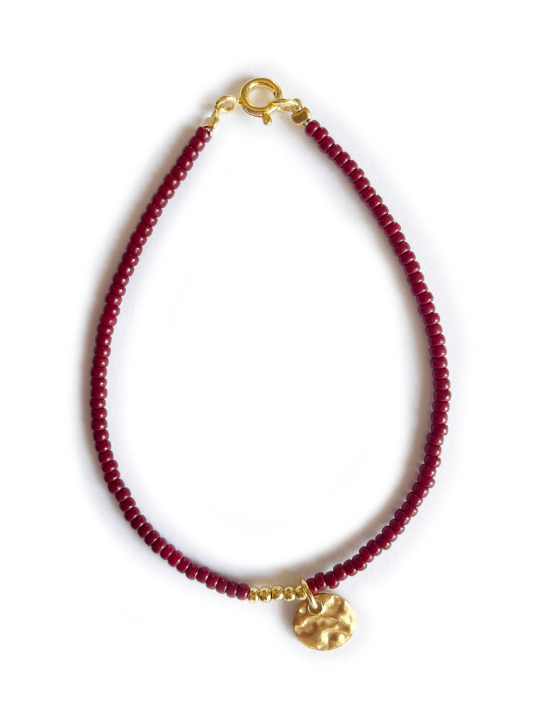 BEDOUIN Coin Bracelet (Burgundy) • LAST ONE