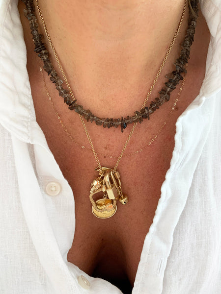 The Surfer Boy Necklace (Smoky Quartz)