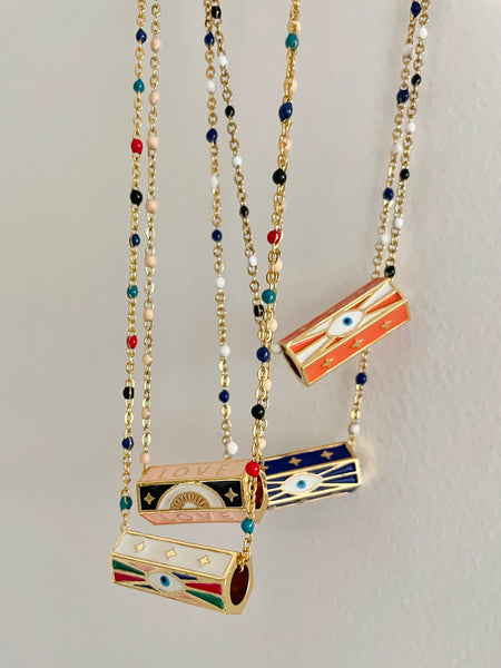 GALAXY OF LOVE Necklace (Navy/White/Black)