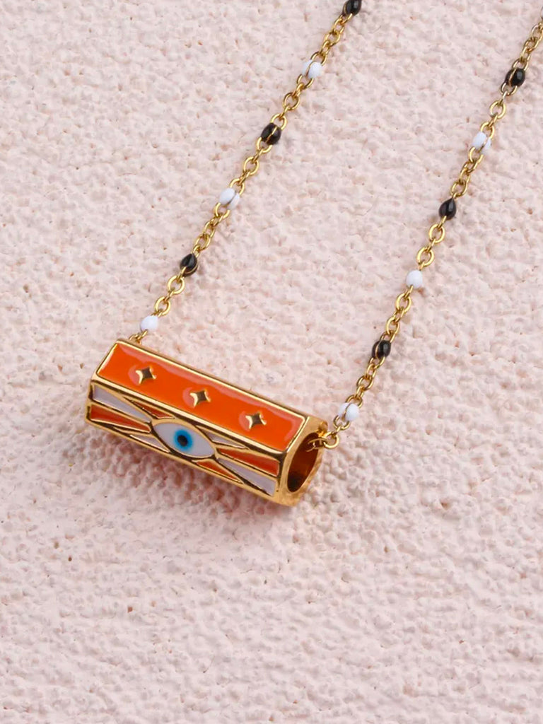 GALAXY OF LOVE Necklace (Orange/White)