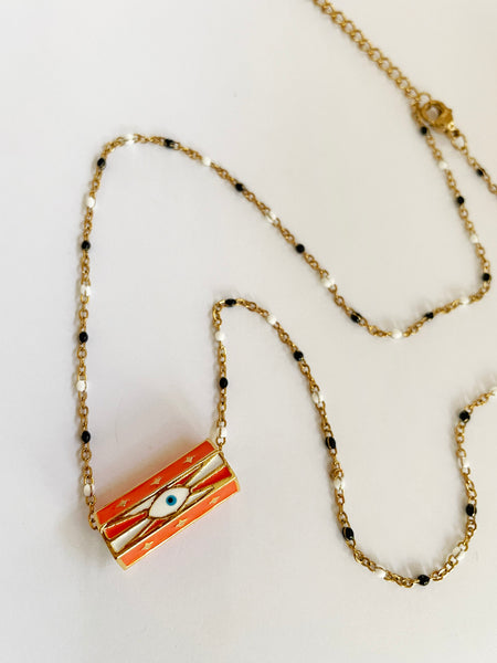 GALAXY OF LOVE Necklace (Orange/White)