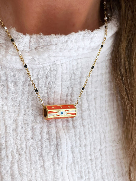 GALAXY OF LOVE Necklace (Orange/White)