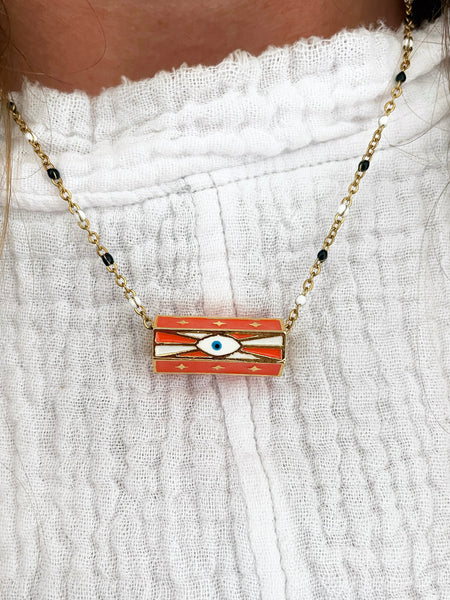 GALAXY OF LOVE Necklace (Orange/White)