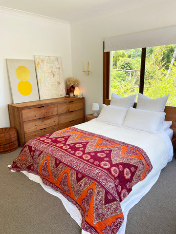Vintage Indian Reversible Kantha Throw (Number 48)