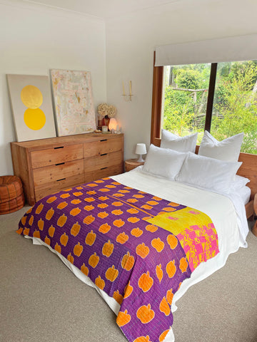 Vintage Indian Reversible Kantha Throw (Number 63)