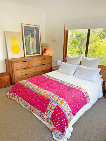 Vintage Indian Reversible Kantha Throw (Number 66)
