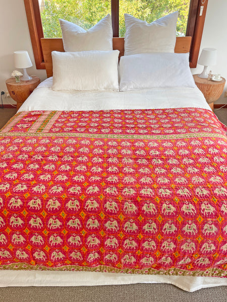 Vintage Indian Reversible Kantha Throw (Number 71)