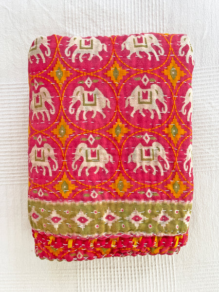 Vintage Indian Reversible Kantha Throw (Number 71)