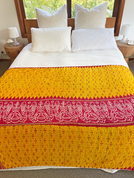 Vintage Indian Reversible Kantha Throw (Number 71)