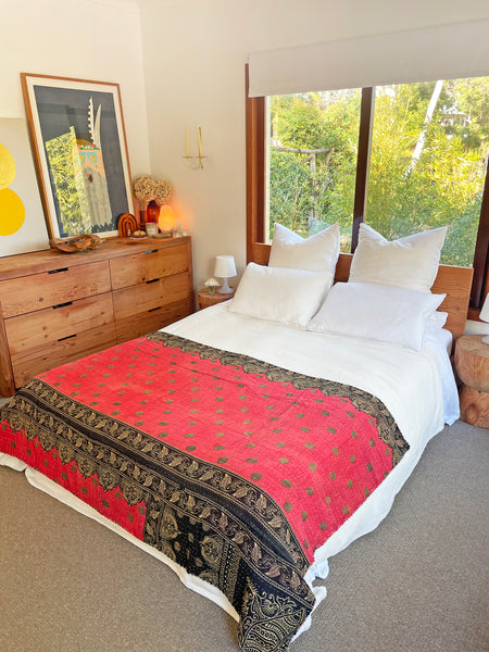 Vintage Indian Reversible Kantha Throw (Number 73)