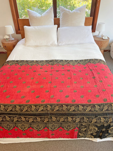 Vintage Indian Reversible Kantha Throw (Number 73)