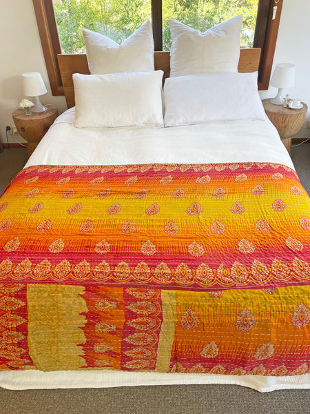 Vintage Indian Reversible Kantha Throw (Number 73)