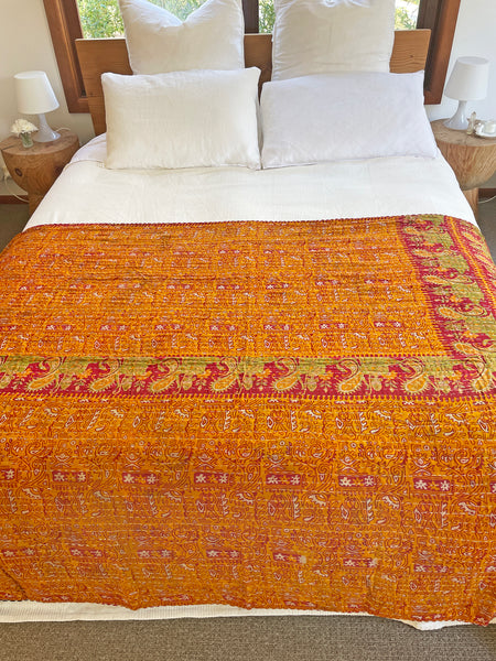 Vintage Indian Reversible Kantha Throw (Number 74)