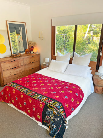 Vintage Indian Reversible Kantha Throw (Number 74)
