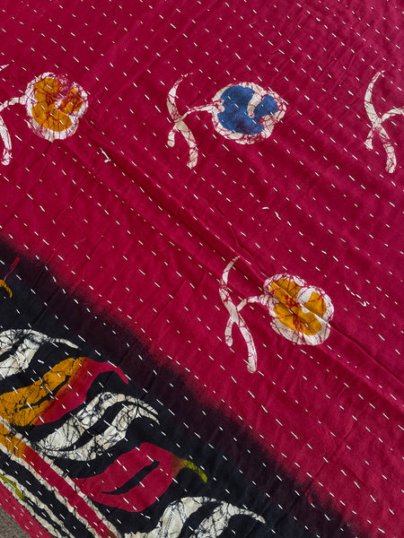 Vintage Indian Reversible Kantha Throw (Number 74)