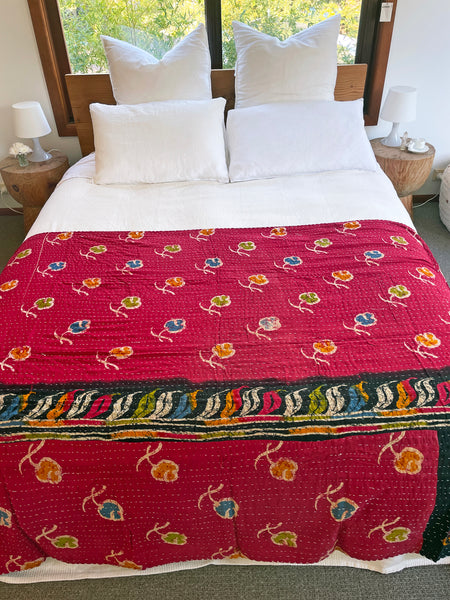 Vintage Indian Reversible Kantha Throw (Number 74)