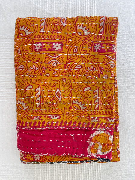 Vintage Indian Reversible Kantha Throw (Number 74)