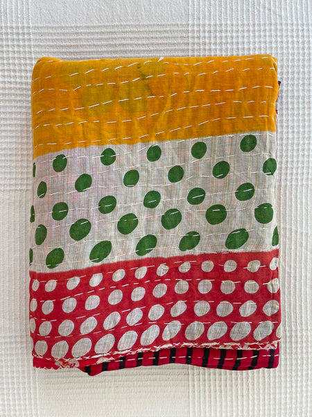 Vintage Indian Reversible Kantha Throw (Number 75)