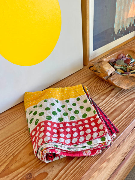 Vintage Indian Reversible Kantha Throw (Number 75)