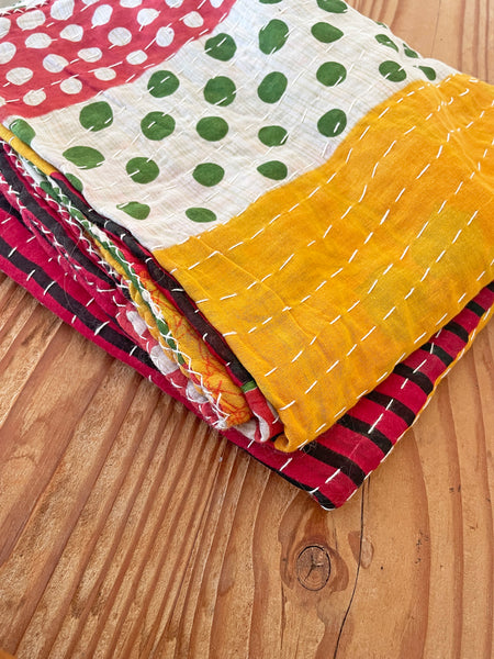 Vintage Indian Reversible Kantha Throw (Number 75)