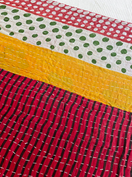Vintage Indian Reversible Kantha Throw (Number 75)
