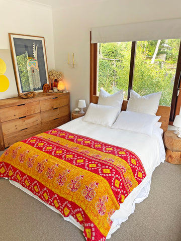 Vintage Indian Reversible Kantha Throw (Number 75)