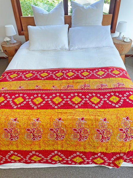 Vintage Indian Reversible Kantha Throw (Number 75)