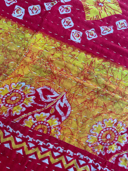 Vintage Indian Reversible Kantha Throw (Number 75)