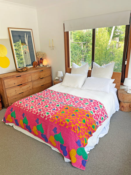 Vintage Indian Reversible Kantha Throw (Number 76)