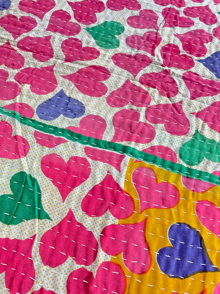 Vintage Indian Reversible Kantha Throw (Number 76)