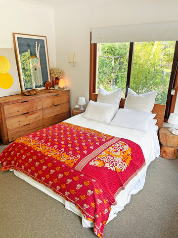 Vintage Indian Reversible Kantha Throw (Number 76)