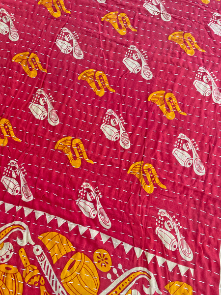 Vintage Indian Reversible Kantha Throw (Number 76)