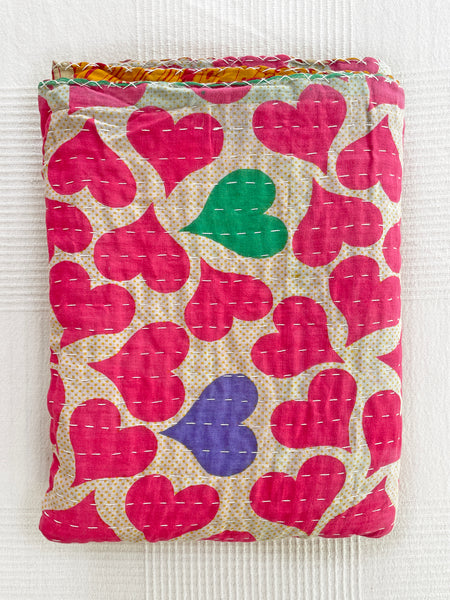 Vintage Indian Reversible Kantha Throw (Number 76)