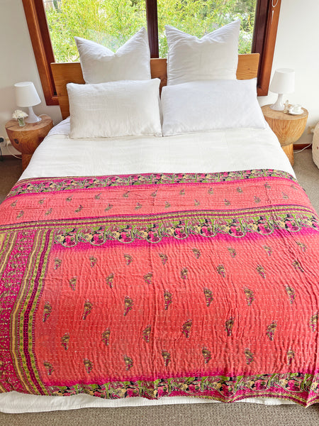 Vintage Indian Reversible Kantha Throw (Number 78)
