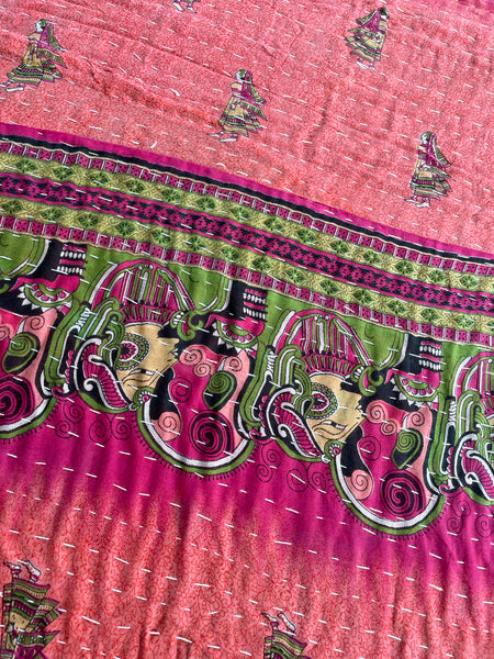 Vintage Indian Reversible Kantha Throw (Number 78)