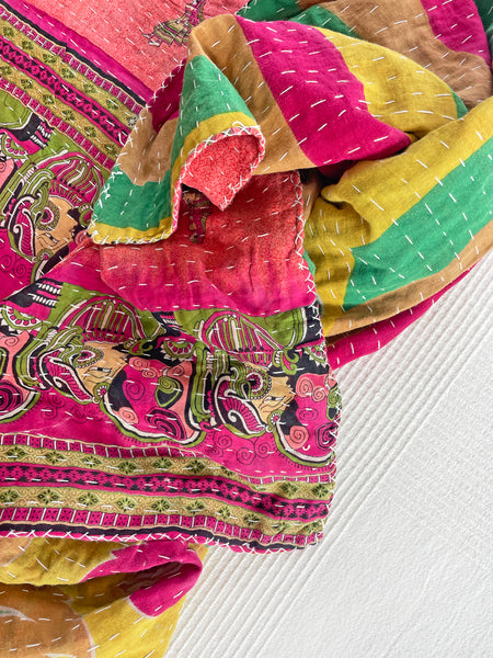 Vintage Indian Reversible Kantha Throw (Number 78)