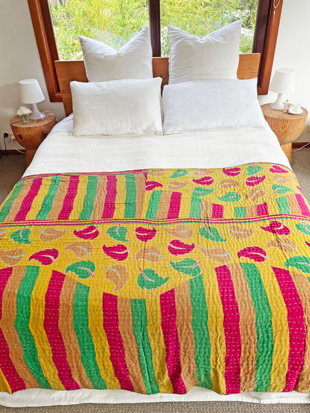Vintage Indian Reversible Kantha Throw (Number 78)